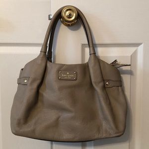 Kate Spade pebble leather taupe handbag